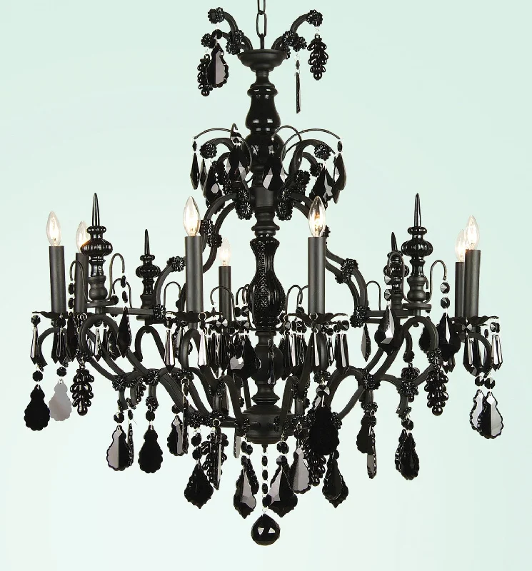 Victorian - Inspired Chandeliers with Ornate DetailsBethel International Double Gourd SU23 Chandelier Light - Black