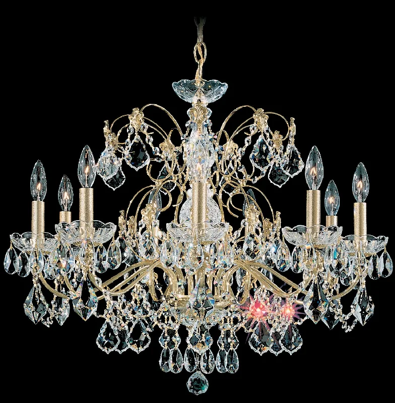Chandeliers for High Ceilings to Fill Vertical SpaceSchonbek Lighting 1709-51  Century Chandelier Black