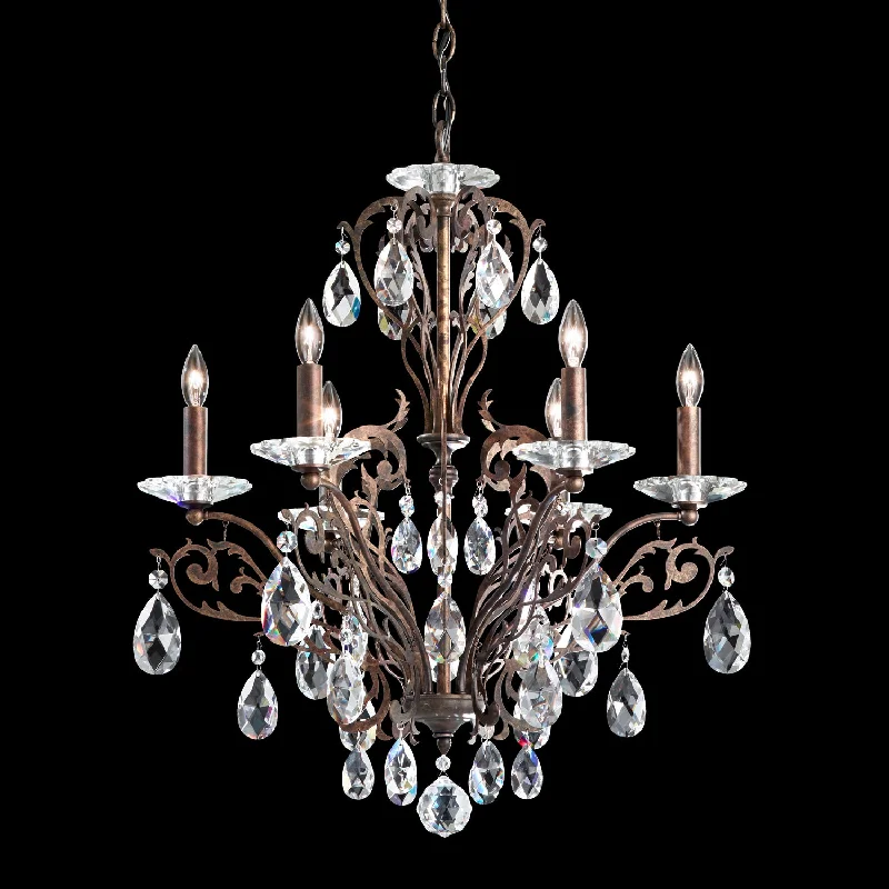 Chandeliers with Colored Glass for a Splash of ColorSchonbek Lighting FE7006N-76A  Filigrae Chandelier Heirloom Bronze