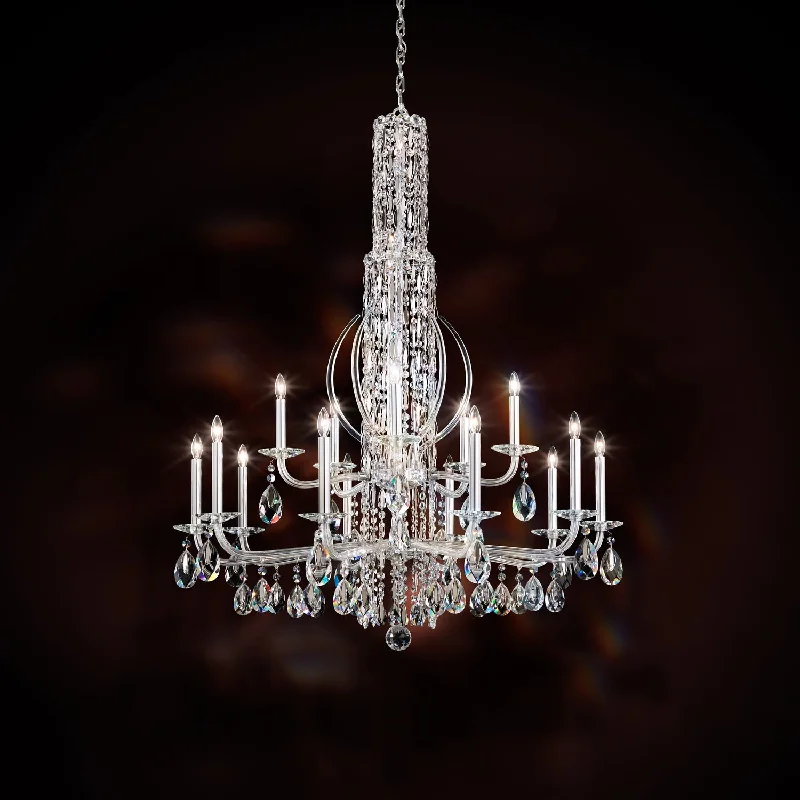 Victorian - Inspired Chandeliers with Ornate DetailsSchonbek Lighting RS8415N-401A Sarella Chandelier Polished Stainless Steel Victorian - Inspired Chandeliers with Ornate DetailsSchonbek Lighting RS8415N-401A Sarella Chandelier Polished Stainless Steel