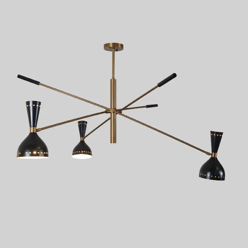Bohemian - Style Beaded Chandeliers for Eclectic DecorTriennale 3 Stilnovo Brass Chandelier