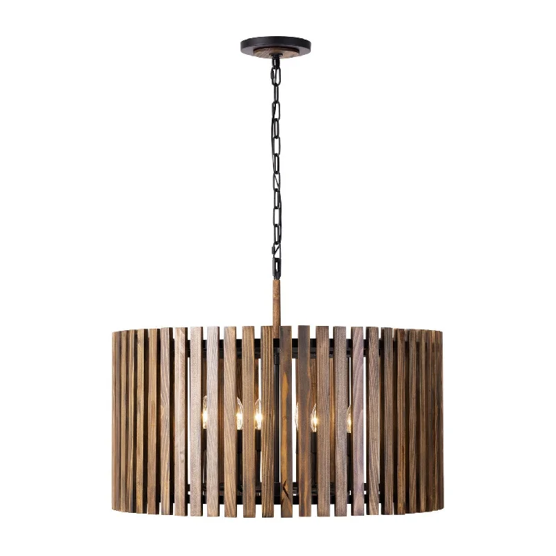 Chandeliers with Clear Crystal for a Sparkling EffectVaraluz Suratto 387P08MBW Pendant Light - Matte Black/Medium Walnut