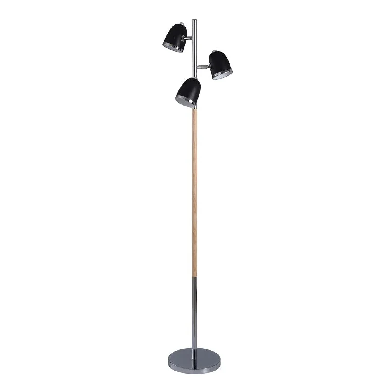 Wood Floor Lamp with Natural Grain for a Warm and Organic Feel3-light Natural Wood Finish with Silver Base Floor Lamp with Black Metal Shades with Silver Trim Wood Floor Lamp with Natural Grain for a Warm and Organic Feel3-light Natural Wood Finish with Silver Base Floor Lamp with Black Metal Shades with Silver Trim