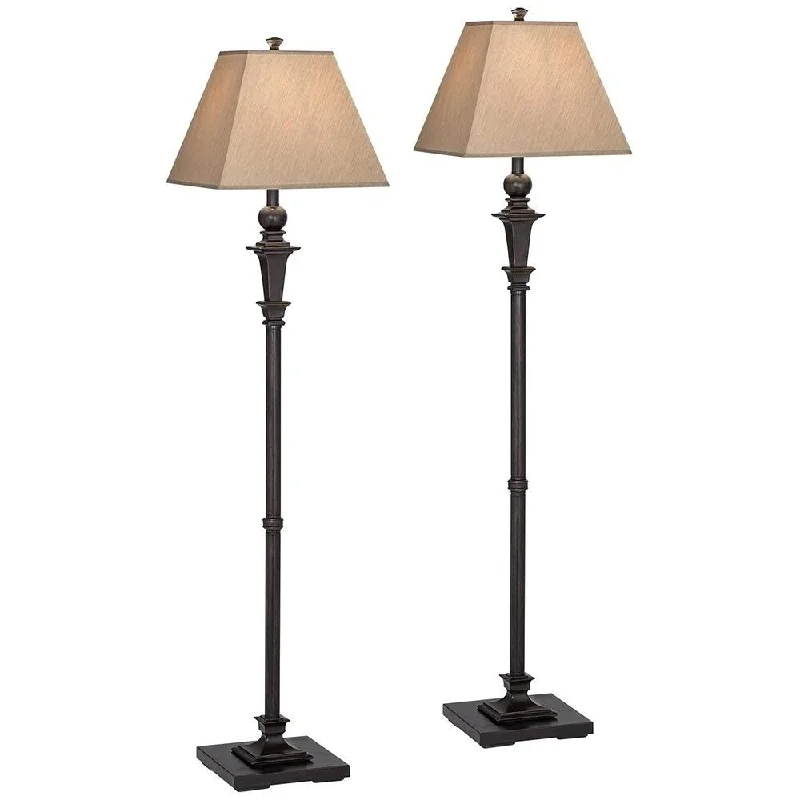 Metal Floor Lamp with a Matte Black Finish for a Sleek Look59" Italian Bronze Floor Lamps Set of 2 - 14" x 59" Metal Floor Lamp with a Matte Black Finish for a Sleek Look59" Italian Bronze Floor Lamps Set of 2 - 14" x 59"
