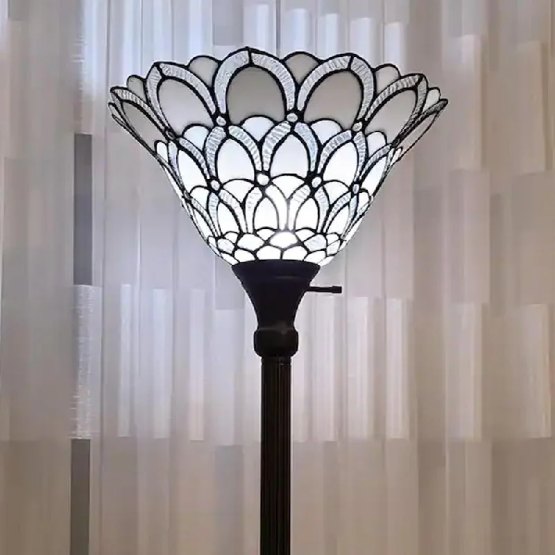 Marble Base Floor Lamp for a Touch of Luxury72" Tiffany Style Floor Lamp Dark Brown Finish - 14" x 72"