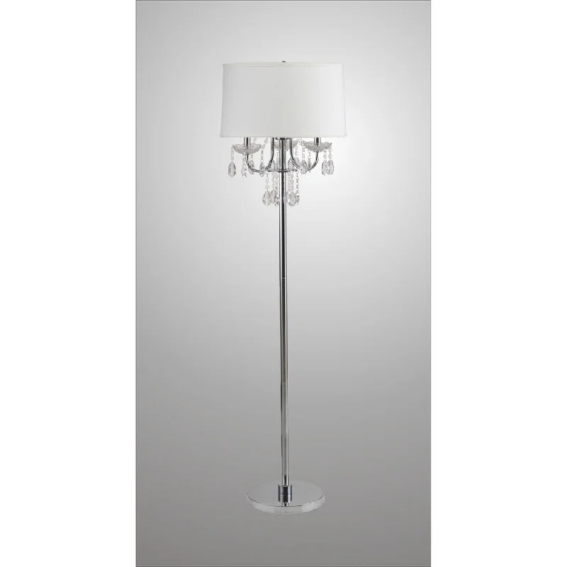 USB Charging Port Floor Lamp for Convenient Device ChargingACME Ofek Floor Lamp, White and Chrome USB Charging Port Floor Lamp for Convenient Device ChargingACME Ofek Floor Lamp, White and Chrome
