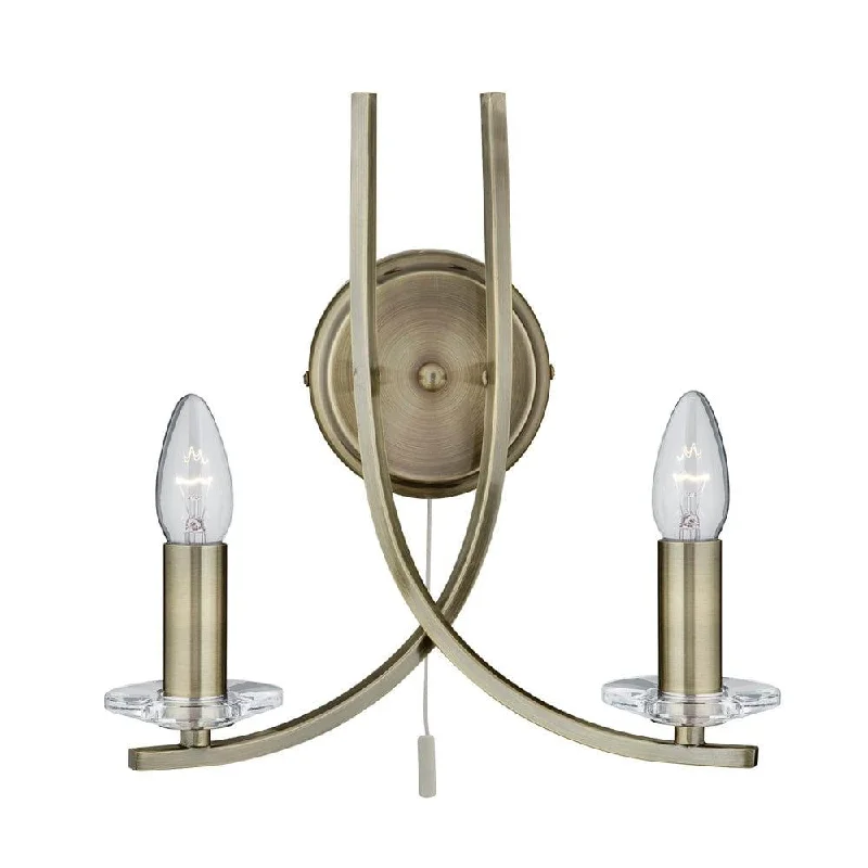 Dimmable Floor Lamp for Adjustable Lighting AmbianceAscona 2 Light Antique Brass Wall Light - Clear Glass Sconces Dimmable Floor Lamp for Adjustable Lighting AmbianceAscona 2 Light Antique Brass Wall Light - Clear Glass Sconces