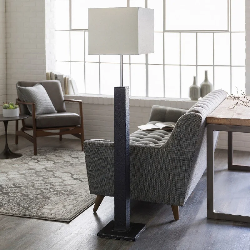 Rustic Farmhouse Style Floor Lamp for Cozy BedroomsBoronia Floor Lamp with Black Base and White Shade Rustic Farmhouse Style Floor Lamp for Cozy BedroomsBoronia Floor Lamp with Black Base and White Shade