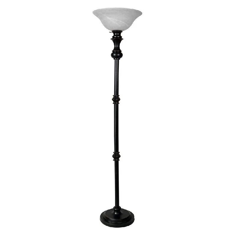 Metal Floor Lamp with a Matte Black Finish for a Sleek LookBronze Floor Lamp - White Glass Shade Metal Floor Lamp with a Matte Black Finish for a Sleek LookBronze Floor Lamp - White Glass Shade