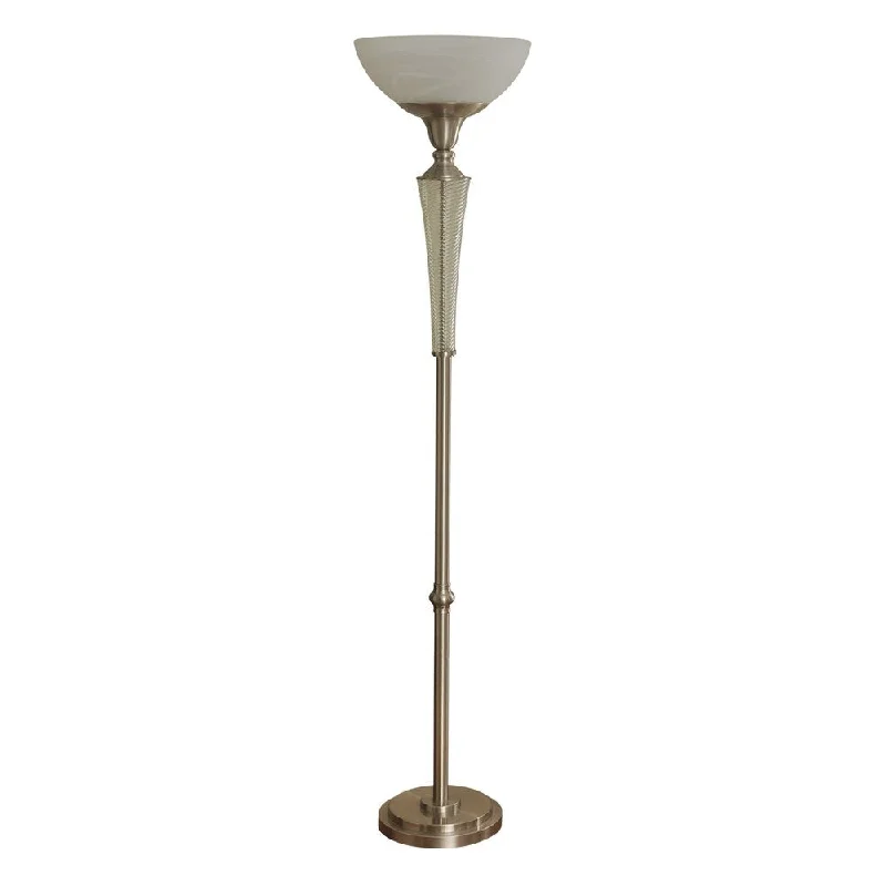 Rustic Farmhouse Style Floor Lamp for Cozy BedroomsBrushed Steel Floor Lamp - Frosted Glass Shade Rustic Farmhouse Style Floor Lamp for Cozy BedroomsBrushed Steel Floor Lamp - Frosted Glass Shade