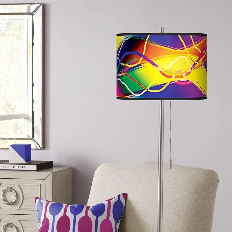 Marble Base Floor Lamp for a Touch of LuxuryColors In Motion Light Brushed Nickel Floor Lamp - 13" x 62" Marble Base Floor Lamp for a Touch of LuxuryColors In Motion Light Brushed Nickel Floor Lamp - 13" x 62"