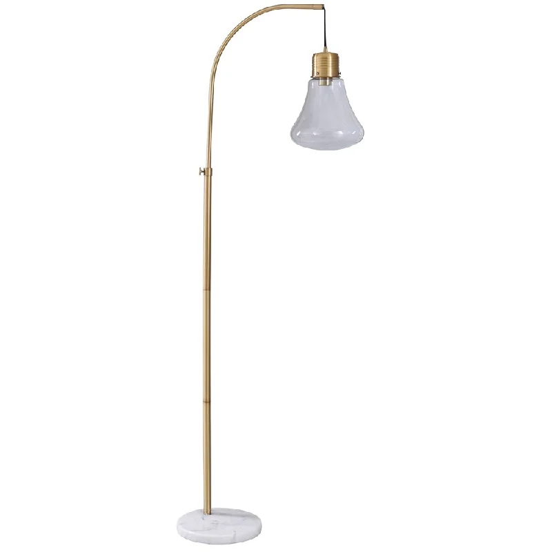 USB Charging Port Floor Lamp for Convenient Device ChargingCordea White and Gold Floor Lamp - Clear Glass Shade USB Charging Port Floor Lamp for Convenient Device ChargingCordea White and Gold Floor Lamp - Clear Glass Shade