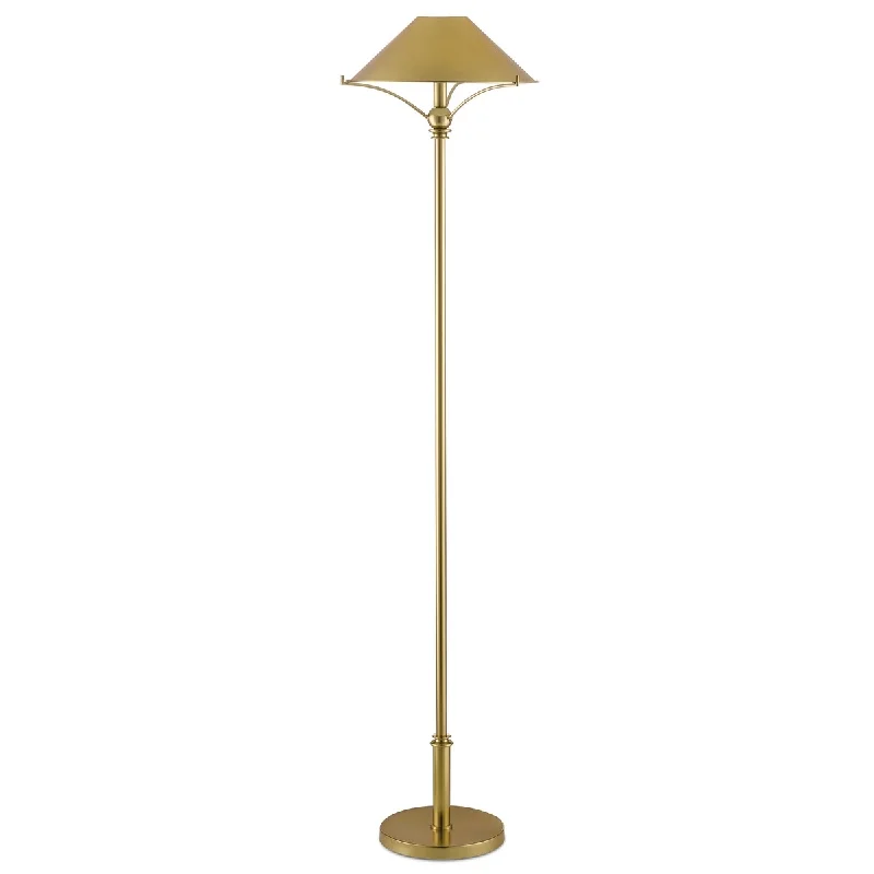 Metal Floor Lamp with a Matte Black Finish for a Sleek LookCurrey & Company Maarla Brass Floor Lamp - 58.75"h x 14.25"w x 14.25"d Metal Floor Lamp with a Matte Black Finish for a Sleek LookCurrey & Company Maarla Brass Floor Lamp - 58.75"h x 14.25"w x 14.25"d