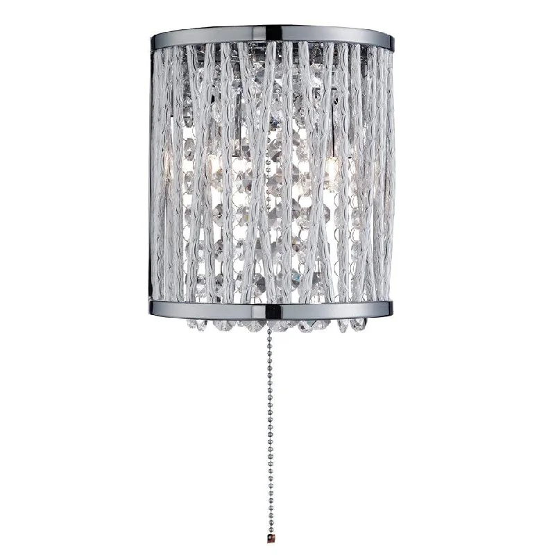 Glass Floor Lamp with Frosted Shades for Soft Diffused LightElise 2 Light Chrome & Crystal Wall Light - Cord Pull Glass Floor Lamp with Frosted Shades for Soft Diffused LightElise 2 Light Chrome & Crystal Wall Light - Cord Pull