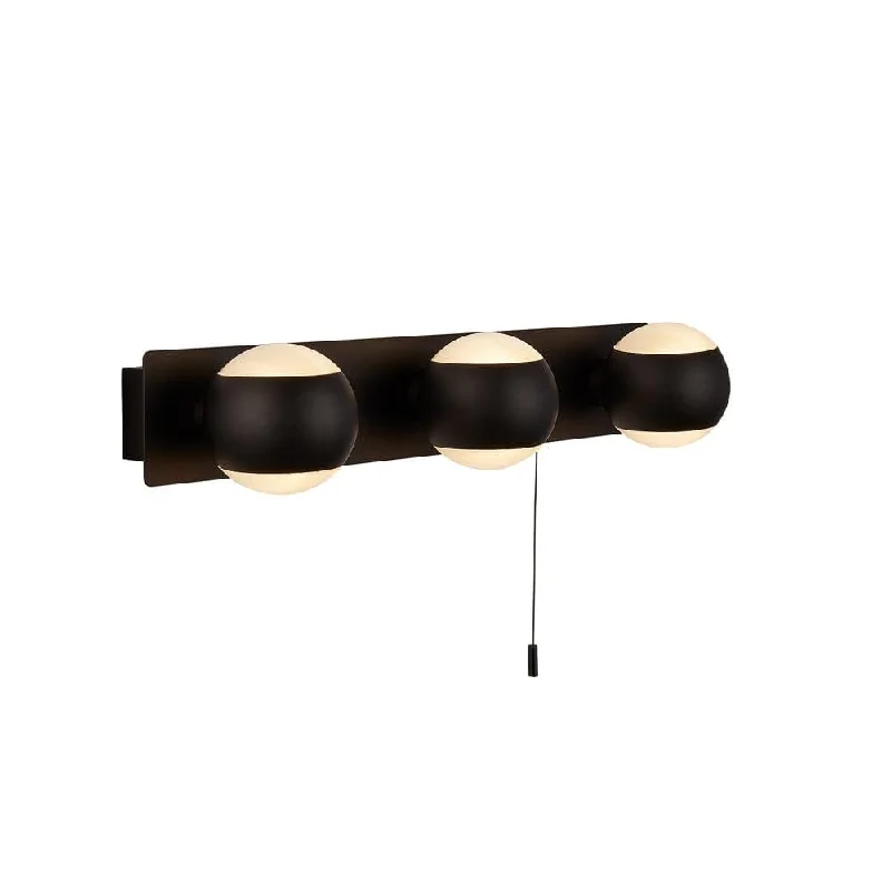 Bohemian Inspired Floor Lamp for Eclectic Home DecorFlare 3 Light Black Ball Bathroom Up/Down Wall Light