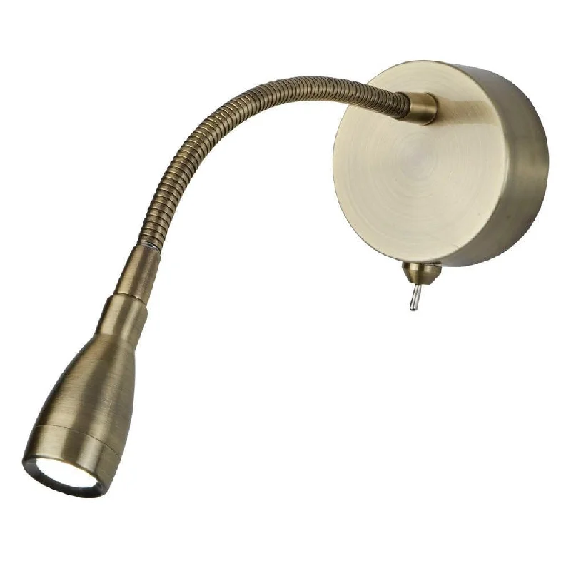 Dimmable Floor Lamp for Adjustable Lighting AmbianceFlexi Wall LED Adjustable 0.5w Brass Reading Light - Switched Dimmable Floor Lamp for Adjustable Lighting AmbianceFlexi Wall LED Adjustable 0.5w Brass Reading Light - Switched