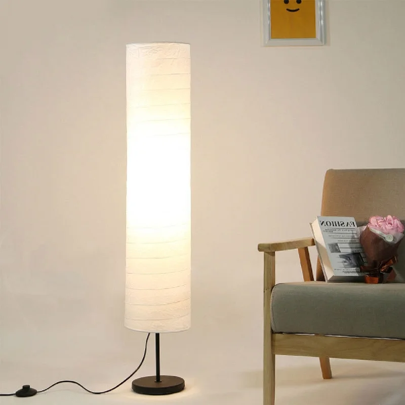 Fabric Floor Lamp with a Linen Shade for a Relaxed AestheticFloor Lamp Rice Paper Shade Soft Standing Light for Living Room 45.7" - 45.7" H Fabric Floor Lamp with a Linen Shade for a Relaxed AestheticFloor Lamp Rice Paper Shade Soft Standing Light for Living Room 45.7" - 45.7" H