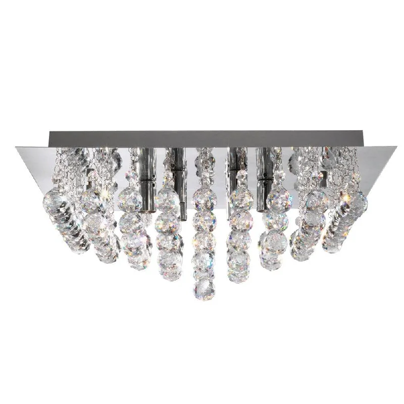 Wood Floor Lamp with Natural Grain for a Warm and Organic FeelHanna 6 Light Crystal & Chrome Square Flush Bathroom Light