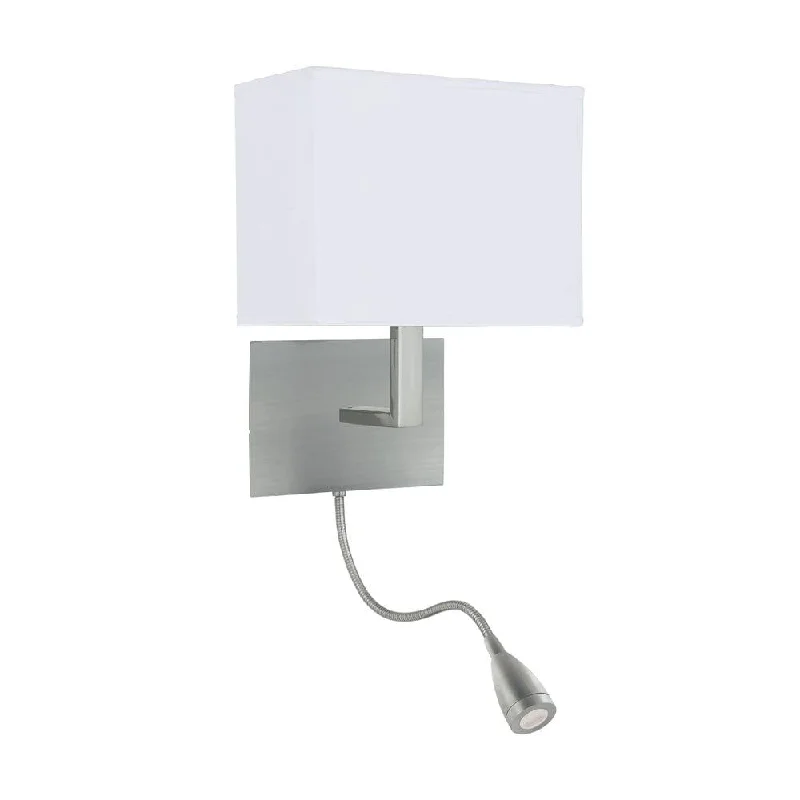Smart Floor Lamp with Voice Control and Bluetooth ConnectivityHotel 2 Light Silver Wall Light - LED Flexi Arm - White Shade Smart Floor Lamp with Voice Control and Bluetooth ConnectivityHotel 2 Light Silver Wall Light - LED Flexi Arm - White Shade