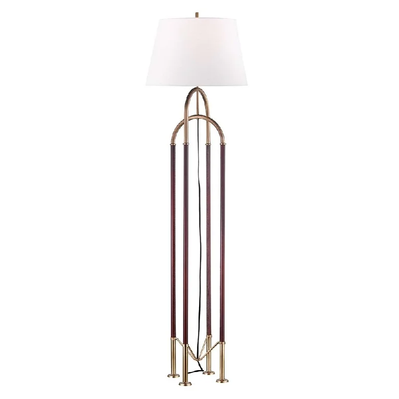 Industrial Style Floor Lamp with Exposed Bulbs for Loft ApartmentsHudson Valley Arnett 1-light Aged Brass Floor Lamp, Off-White Linen Industrial Style Floor Lamp with Exposed Bulbs for Loft ApartmentsHudson Valley Arnett 1-light Aged Brass Floor Lamp, Off-White Linen