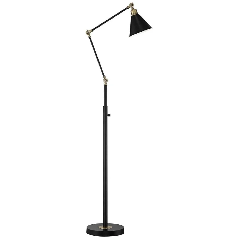 Rustic Farmhouse Style Floor Lamp for Cozy BedroomsIndustrial Floor Lamp with USB Charging Port 61" Tall Black Brass - 22" x 61" Rustic Farmhouse Style Floor Lamp for Cozy BedroomsIndustrial Floor Lamp with USB Charging Port 61" Tall Black Brass - 22" x 61"