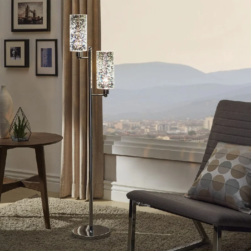 Industrial Style Floor Lamp with Exposed Bulbs for Loft ApartmentsiNSPIRE Q Bold Gemini Starburst Chrome 2-light Floor Lamp Industrial Style Floor Lamp with Exposed Bulbs for Loft ApartmentsiNSPIRE Q Bold Gemini Starburst Chrome 2-light Floor Lamp