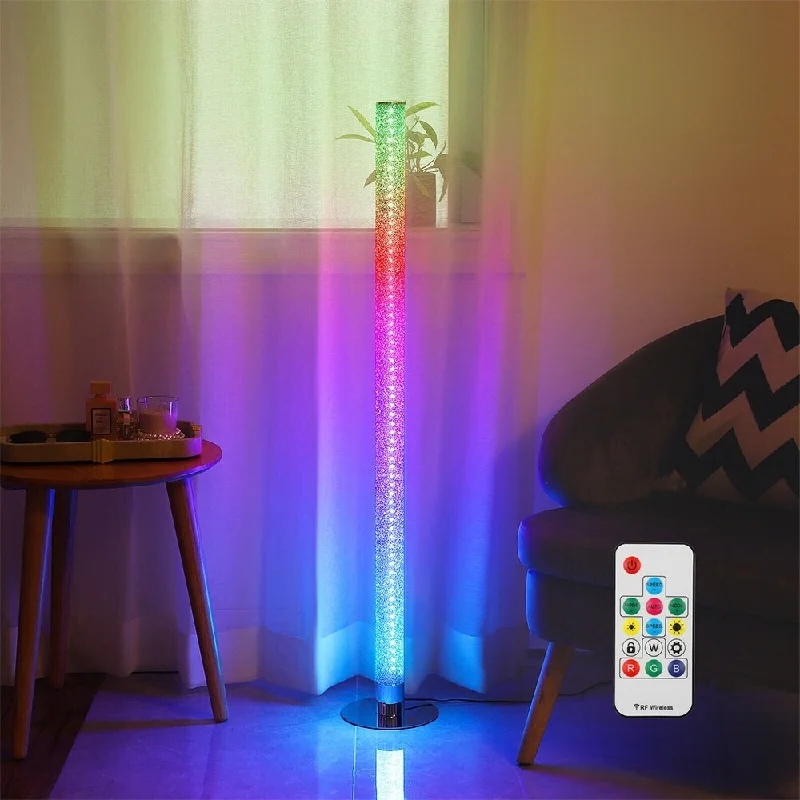 Wood Floor Lamp with Natural Grain for a Warm and Organic FeelLED Corner Floor Lamp, RGBW Dimmable Mood Lighting with Remote - 1 Wood Floor Lamp with Natural Grain for a Warm and Organic FeelLED Corner Floor Lamp, RGBW Dimmable Mood Lighting with Remote - 1
