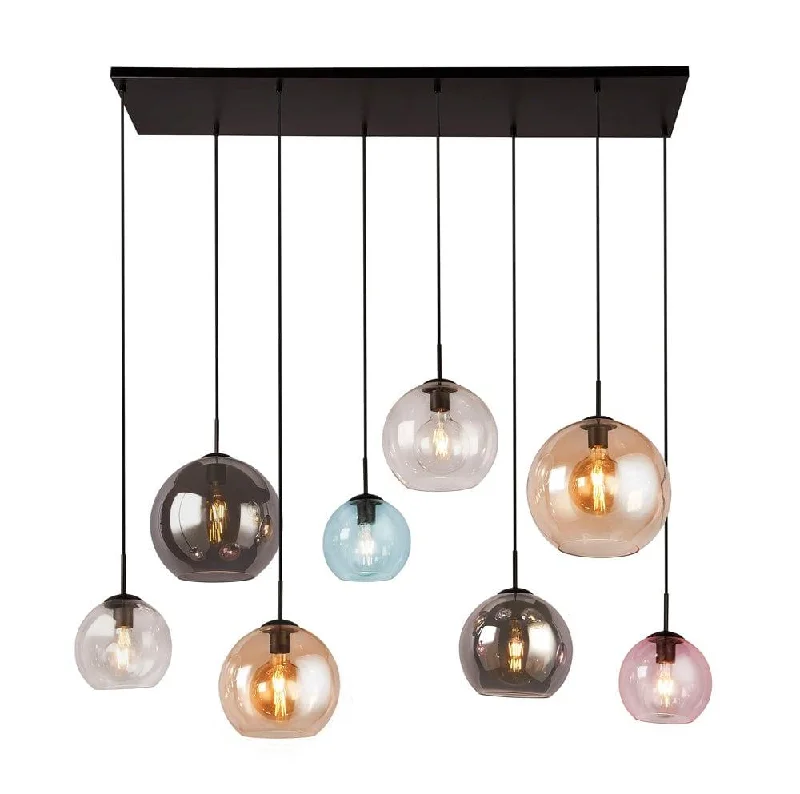 Industrial Style Floor Lamp with Exposed Bulbs for Loft ApartmentsMardi Gras II 8 Light Bar Pendant - Multi-Colour Glass Shades Industrial Style Floor Lamp with Exposed Bulbs for Loft ApartmentsMardi Gras II 8 Light Bar Pendant - Multi-Colour Glass Shades