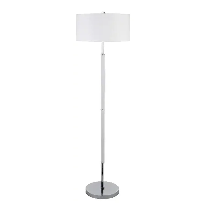 Glass Floor Lamp with Frosted Shades for Soft Diffused LightMatte White and Polished Nickel 2-Bulb Floor Lamp - 17" x 61"