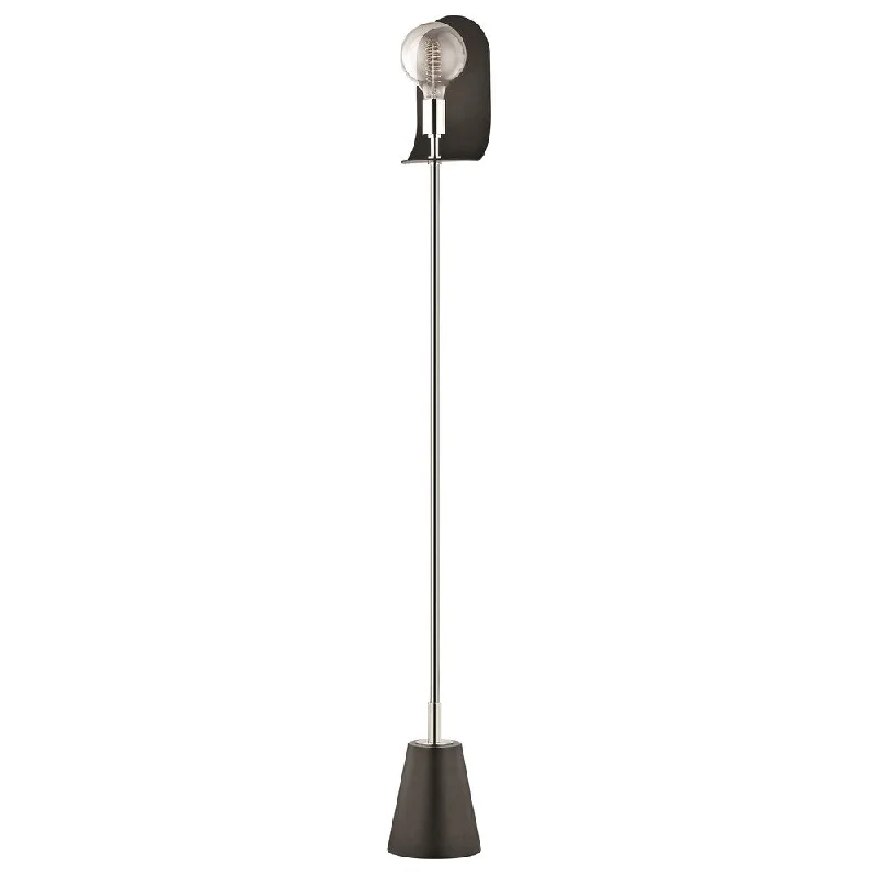 Industrial Style Floor Lamp with Exposed Bulbs for Loft ApartmentsMitzi by Hudson Valley Leah 1-light Polished Nickel Floor Lamp with Black Accents Industrial Style Floor Lamp with Exposed Bulbs for Loft ApartmentsMitzi by Hudson Valley Leah 1-light Polished Nickel Floor Lamp with Black Accents