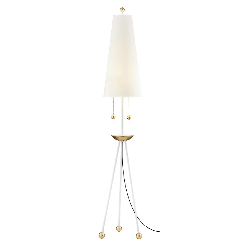 Industrial Style Floor Lamp with Exposed Bulbs for Loft ApartmentsMitzi by Hudson Valley Liza 2-light White Floor Lamp with Gold Leaf Accents Industrial Style Floor Lamp with Exposed Bulbs for Loft ApartmentsMitzi by Hudson Valley Liza 2-light White Floor Lamp with Gold Leaf Accents