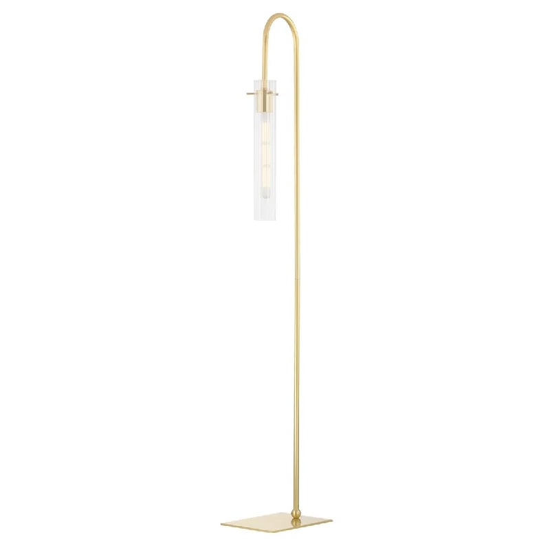 Glass Floor Lamp with Frosted Shades for Soft Diffused LightMitzi by Hudson Valley Nettie 1-light LED Floor Lamp with Clear Glass Glass Floor Lamp with Frosted Shades for Soft Diffused LightMitzi by Hudson Valley Nettie 1-light LED Floor Lamp with Clear Glass