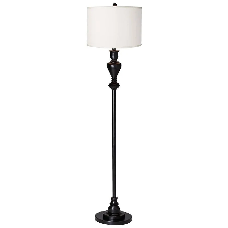 Bohemian Inspired Floor Lamp for Eclectic Home DecorModern Floor Lamp Black Bronze Cream Drum Shade for Living Room - 13" x 58" Bohemian Inspired Floor Lamp for Eclectic Home DecorModern Floor Lamp Black Bronze Cream Drum Shade for Living Room - 13" x 58"