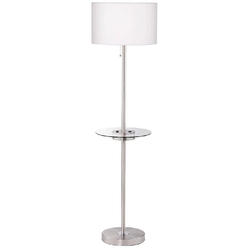 Adjustable Height Floor Lamp for Versatile Lighting NeedsModern Floor Lamp Tray Table 60 1/2" Tall Brushed Nickel USB Outlet - 16" x 60" Adjustable Height Floor Lamp for Versatile Lighting NeedsModern Floor Lamp Tray Table 60 1/2" Tall Brushed Nickel USB Outlet - 16" x 60"