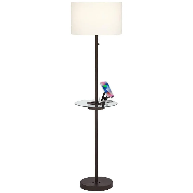 Metal Floor Lamp with a Matte Black Finish for a Sleek LookModern Floor Lamp with Tray Table 60 1/2" Tall Bronze USB Outlet House - 16" x 60" Metal Floor Lamp with a Matte Black Finish for a Sleek LookModern Floor Lamp with Tray Table 60 1/2" Tall Bronze USB Outlet House - 16" x 60"