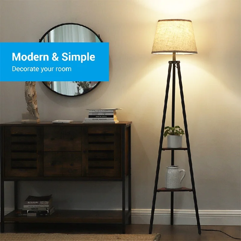 Adjustable Height Floor Lamp for Versatile Lighting NeedsModern Tripod Floor Lamp with Shelves Standing Corner Floor Lamp Red - 1 Adjustable Height Floor Lamp for Versatile Lighting NeedsModern Tripod Floor Lamp with Shelves Standing Corner Floor Lamp Red - 1