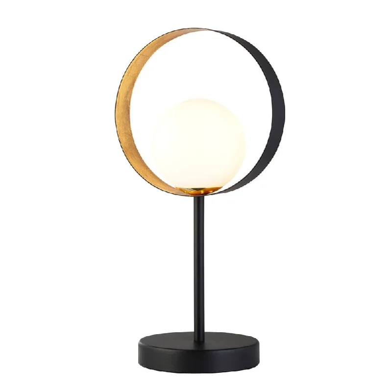 Rustic Farmhouse Style Floor Lamp for Cozy BedroomsOrbital 1 Light Matt Black And Gold Table Lamp - Opal Glass Rustic Farmhouse Style Floor Lamp for Cozy BedroomsOrbital 1 Light Matt Black And Gold Table Lamp - Opal Glass