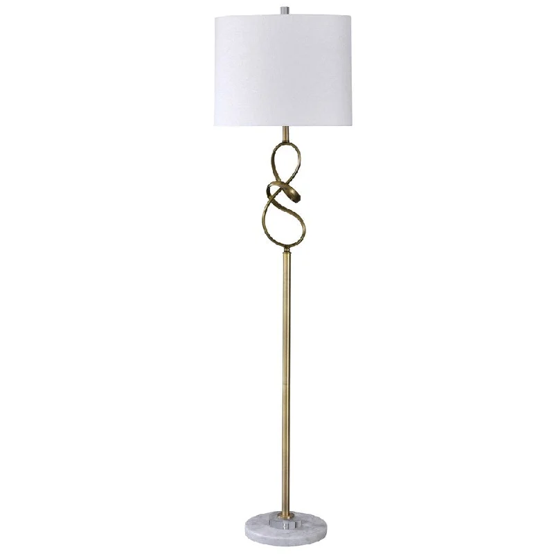 Adjustable Height Floor Lamp for Versatile Lighting NeedsRosa Gold, Marble, Crystal and Silver Looped Floor Lamp - White Shade Adjustable Height Floor Lamp for Versatile Lighting NeedsRosa Gold, Marble, Crystal and Silver Looped Floor Lamp - White Shade