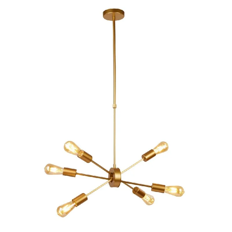 Fabric Floor Lamp with a Linen Shade for a Relaxed AestheticSearchlight Alpha 6 Light Ceiling Pendant Matt Gold
