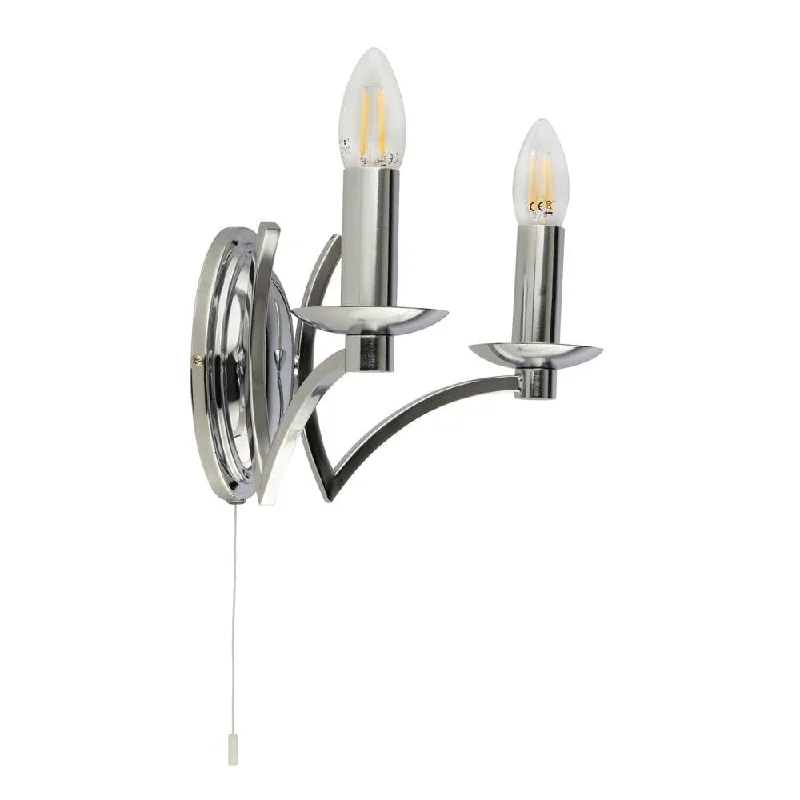 Rustic Farmhouse Style Floor Lamp for Cozy BedroomsAscot 2 Light Polished Chrome Wall Light With Cord Pull Rustic Farmhouse Style Floor Lamp for Cozy BedroomsAscot 2 Light Polished Chrome Wall Light With Cord Pull