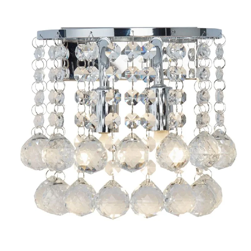 Smart Floor Lamp with Voice Control and Bluetooth ConnectivitySearchlight Hanna 2 Light Chrome & Crystal Ball Wall Light Smart Floor Lamp with Voice Control and Bluetooth ConnectivitySearchlight Hanna 2 Light Chrome & Crystal Ball Wall Light