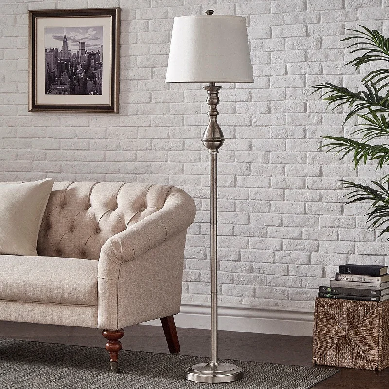 Smart Floor Lamp with Voice Control and Bluetooth ConnectivitySedgwick 3-way Satin Nickel Contoured Base 1-light Accent Floor Lamp by iNSPIRE Q Bold Smart Floor Lamp with Voice Control and Bluetooth ConnectivitySedgwick 3-way Satin Nickel Contoured Base 1-light Accent Floor Lamp by iNSPIRE Q Bold