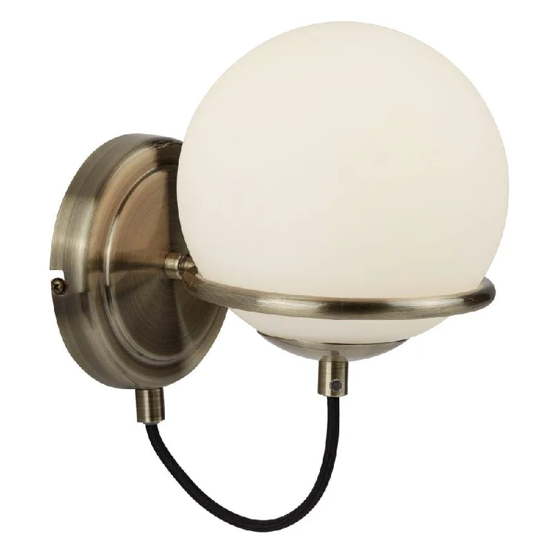Way Switch Floor Lamp for Multiple Light Intensity LevelsSphere 1 Light Brass Wall Light - White Glass Shade Way Switch Floor Lamp for Multiple Light Intensity LevelsSphere 1 Light Brass Wall Light - White Glass Shade