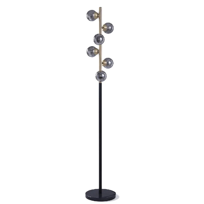 Wood Floor Lamp with Natural Grain for a Warm and Organic FeelStyleCraft Margate 6-lights Globe Gold and Black with Gray Smoke Glass Floor Lamp Wood Floor Lamp with Natural Grain for a Warm and Organic FeelStyleCraft Margate 6-lights Globe Gold and Black with Gray Smoke Glass Floor Lamp