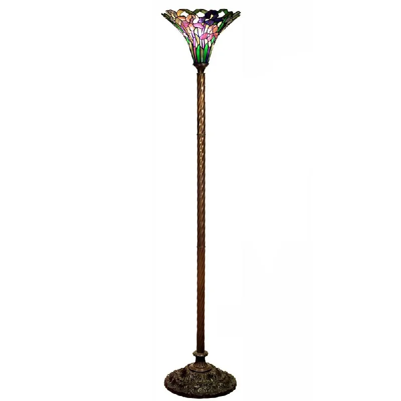 Victorian Style Floor Lamp for Traditional and Elegant InteriorsTiffany-style Iris Torchiere Victorian Style Floor Lamp for Traditional and Elegant InteriorsTiffany-style Iris Torchiere