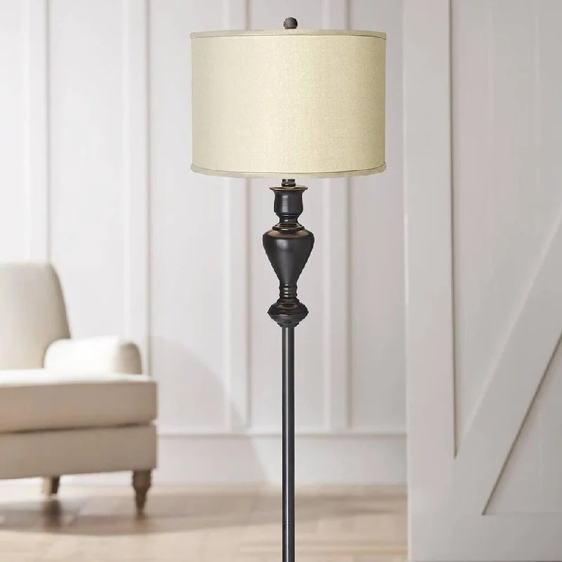 Victorian Style Floor Lamp for Traditional and Elegant InteriorsTraditional Floor Lamp Black Bronze Sesame Shade for Living Room - 13" x 58" Victorian Style Floor Lamp for Traditional and Elegant InteriorsTraditional Floor Lamp Black Bronze Sesame Shade for Living Room - 13" x 58"