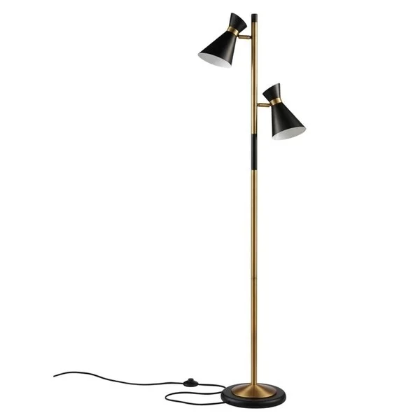 Industrial Style Floor Lamp with Exposed Bulbs for Loft ApartmentsVersanora - Harper Floor Lamp - Black/Antique Brass Industrial Style Floor Lamp with Exposed Bulbs for Loft ApartmentsVersanora - Harper Floor Lamp - Black/Antique Brass