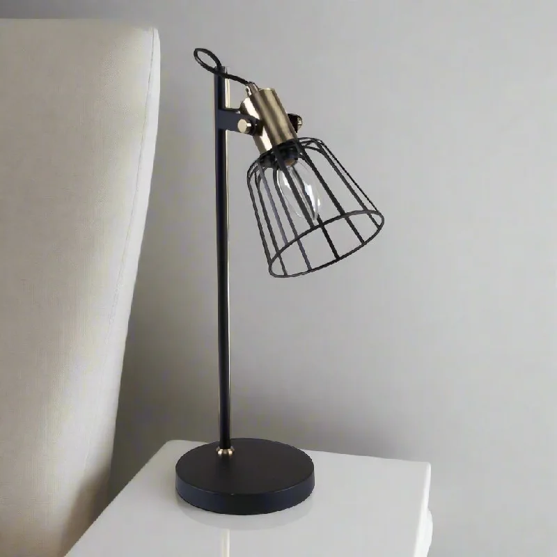 leather table lamps with a distressed texture for a rugged charmAshley Cage Desk Lamp in Black leather table lamps with a distressed texture for a rugged charmAshley Cage Desk Lamp in Black
