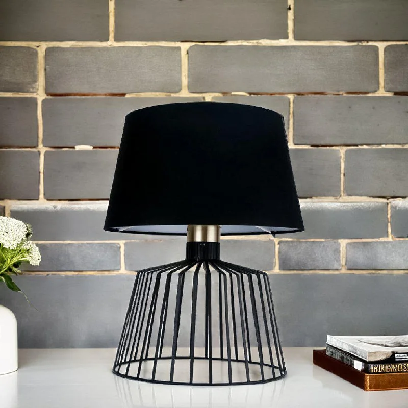wooden table lamps with natural grain for a warm and organic feelAshley Cage Table Lamp Large in Black wooden table lamps with natural grain for a warm and organic feelAshley Cage Table Lamp Large in Black