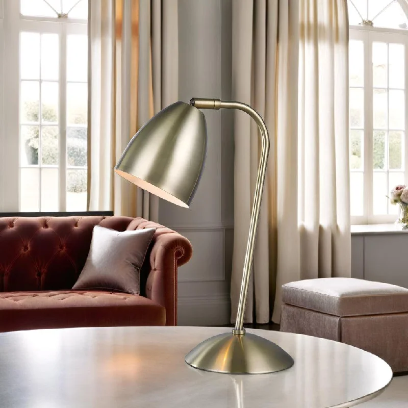 gothic style table lamps with dark finishes for a mysterious lookElena Elegant Minimalist, Metal Touch Table Lamp - Antique Brass, Satin Chrome, 390mm High, PL0189